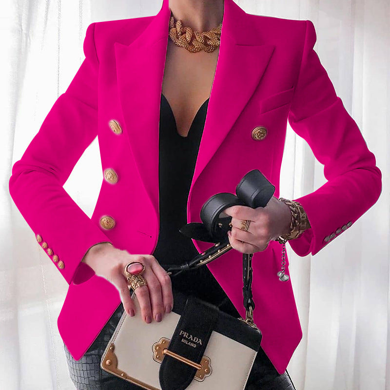 Women'S Solid Color Fashion Casual Blazer Jacket 12