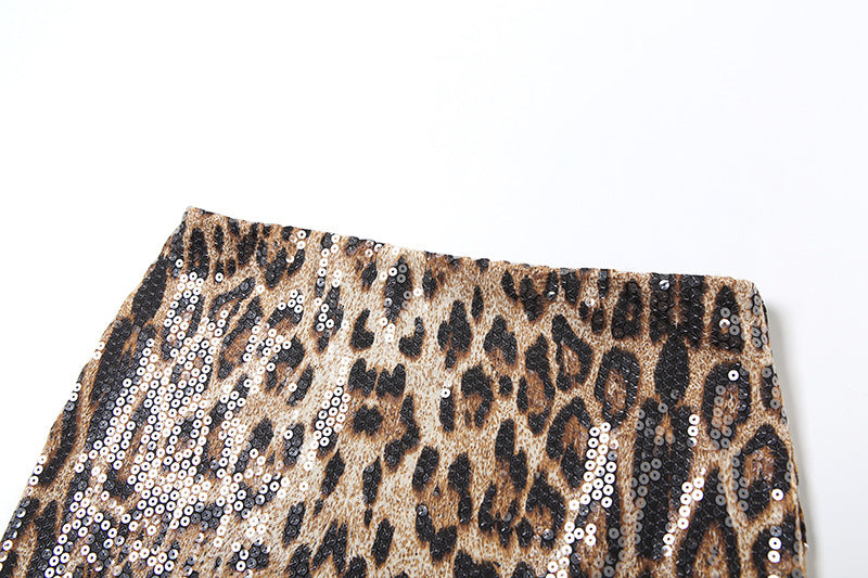 Women summer Style trendy printed sequins Top and Bodycon Skirt two-piece set 15