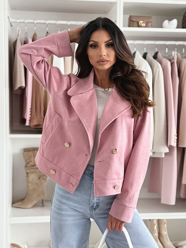Solid Color Long Sleeve Puff Short Jacket 6