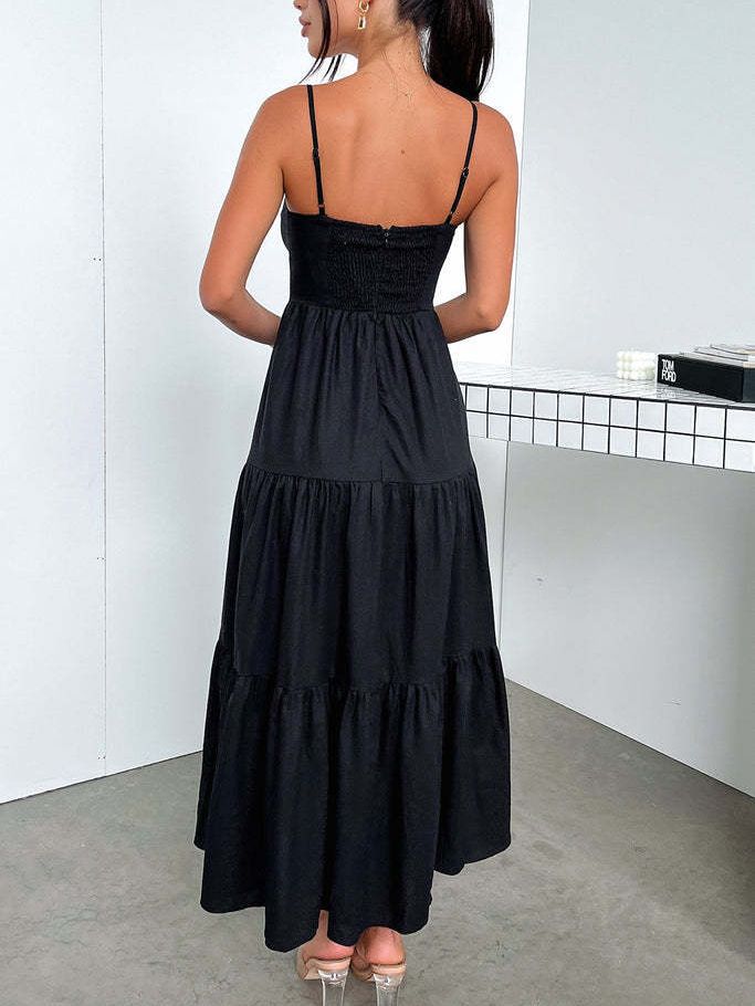 Women Summer Sling Soid Dress 7