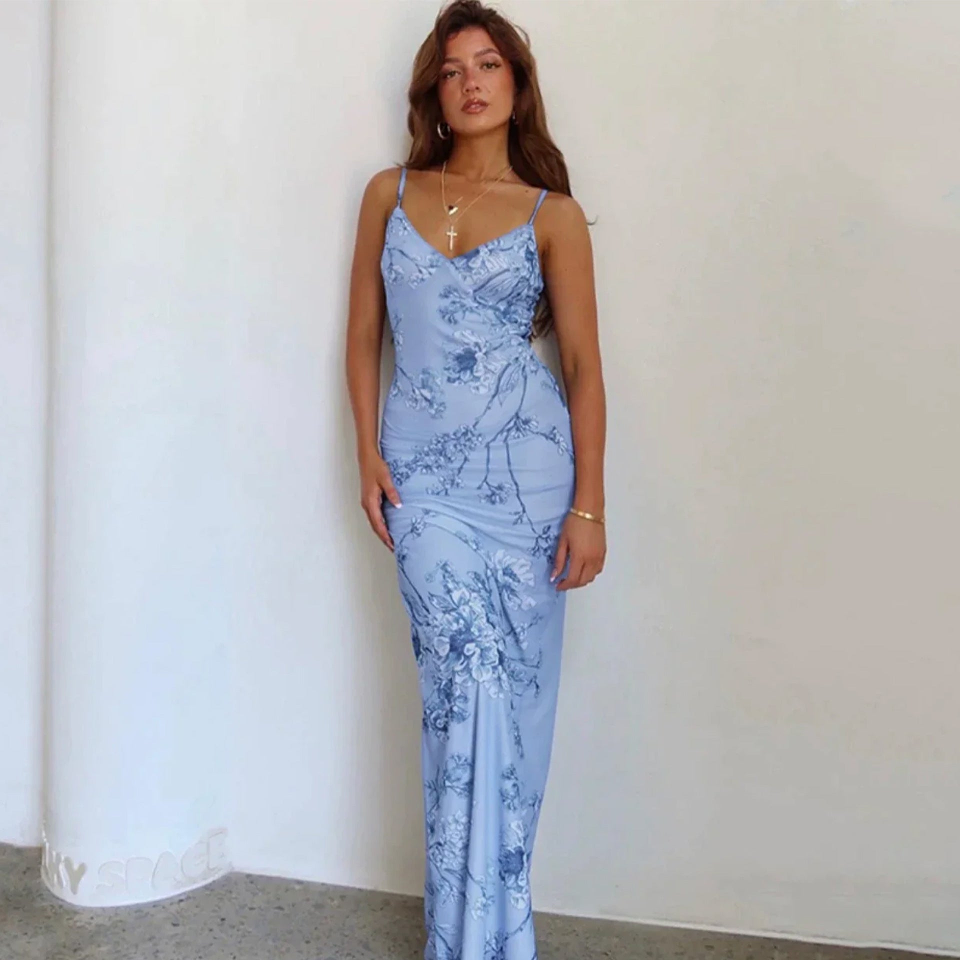 Women Spring Holidays Print Suspender Dress