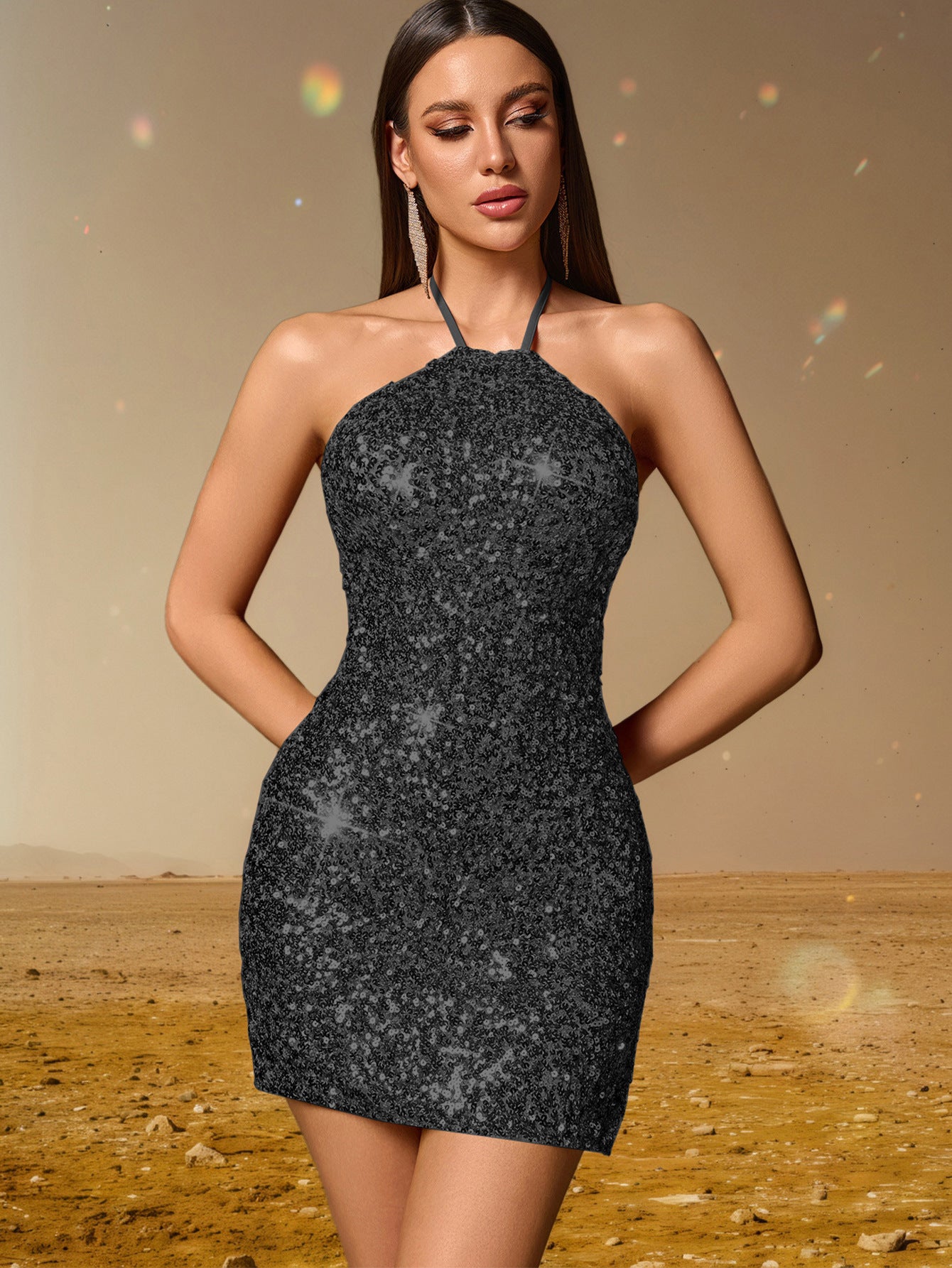 Sexy Low Back Sequin Women's Party Dress 24