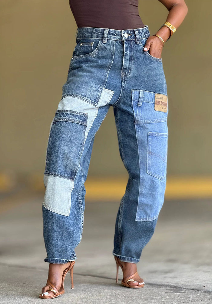 Women's Patchwork Denim Pants
