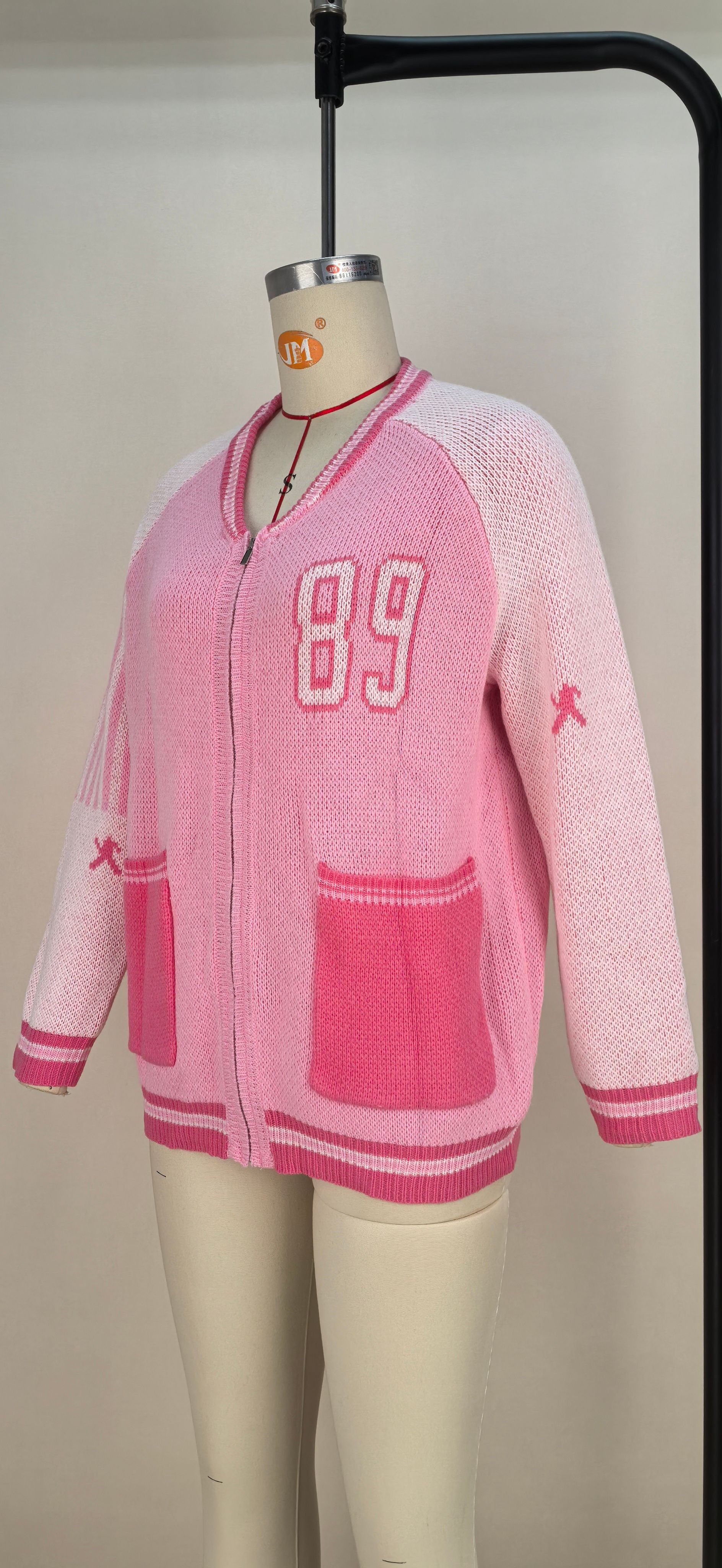 Women's Letter Baseball Sweater Women's Loose Cardigan Casual Long Sleeve Top 9