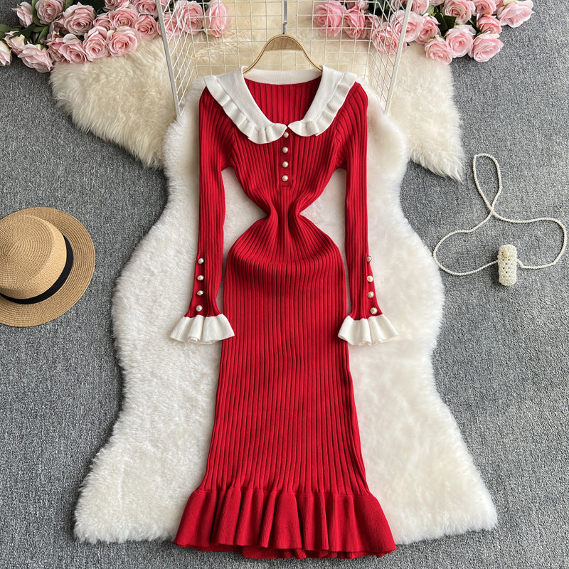 Women French ruffle dress 3