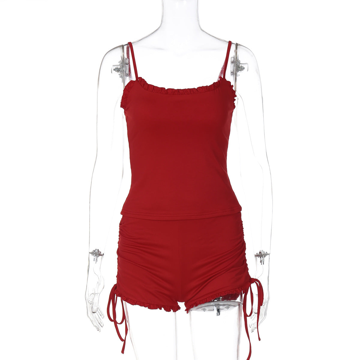 Women Summer Camisole Top and Drawstring Shorts Two-Piece Set 7