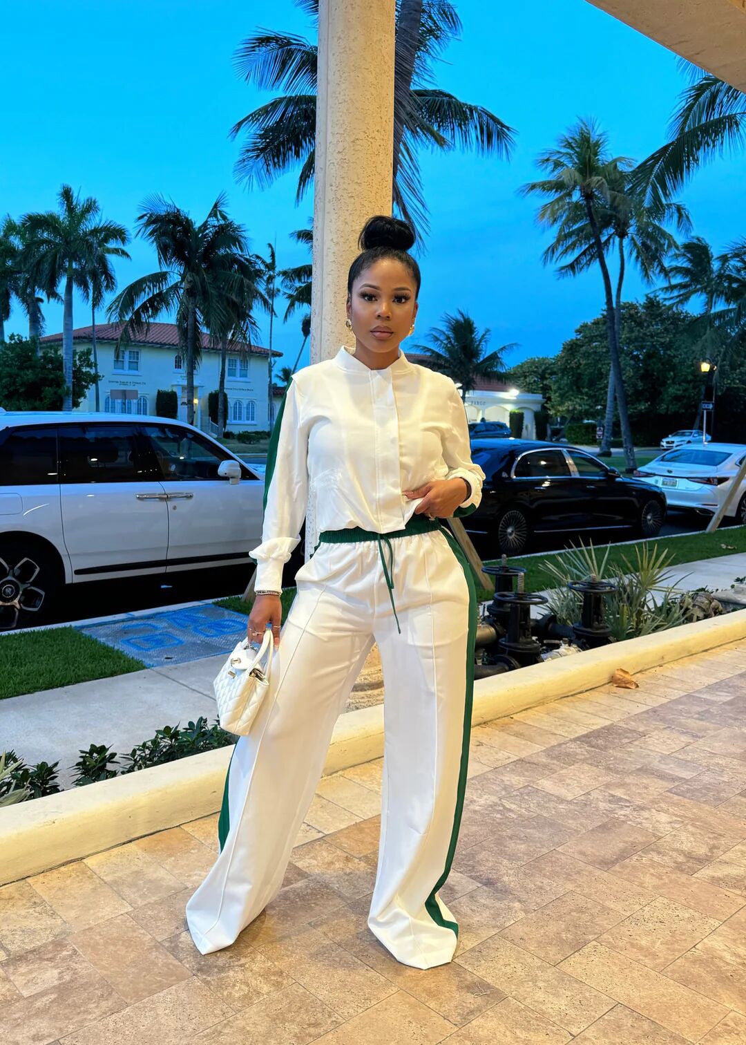 Women's Autumn Winter Casual Long Sleeve Top Wide-Leg Pants Set