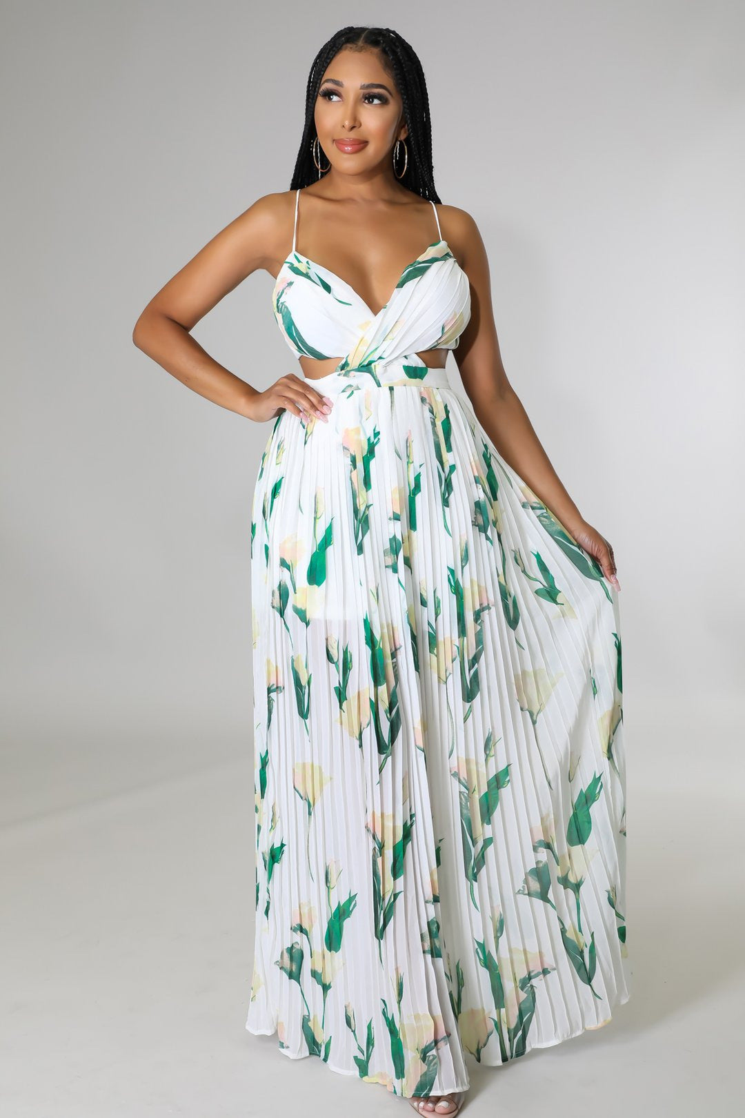 Multi-Color Print Chic Strap Maxi Dress 3
