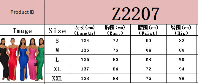 Women Sexy Suspender Slit Maxi Dress 15