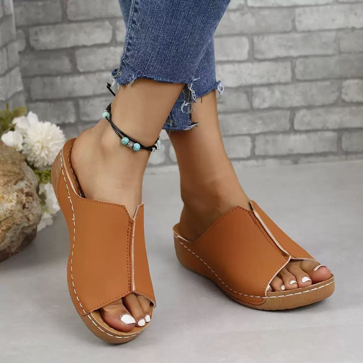 Plus Size Women Shoes Comfortable Wedge Slide Sandals 11