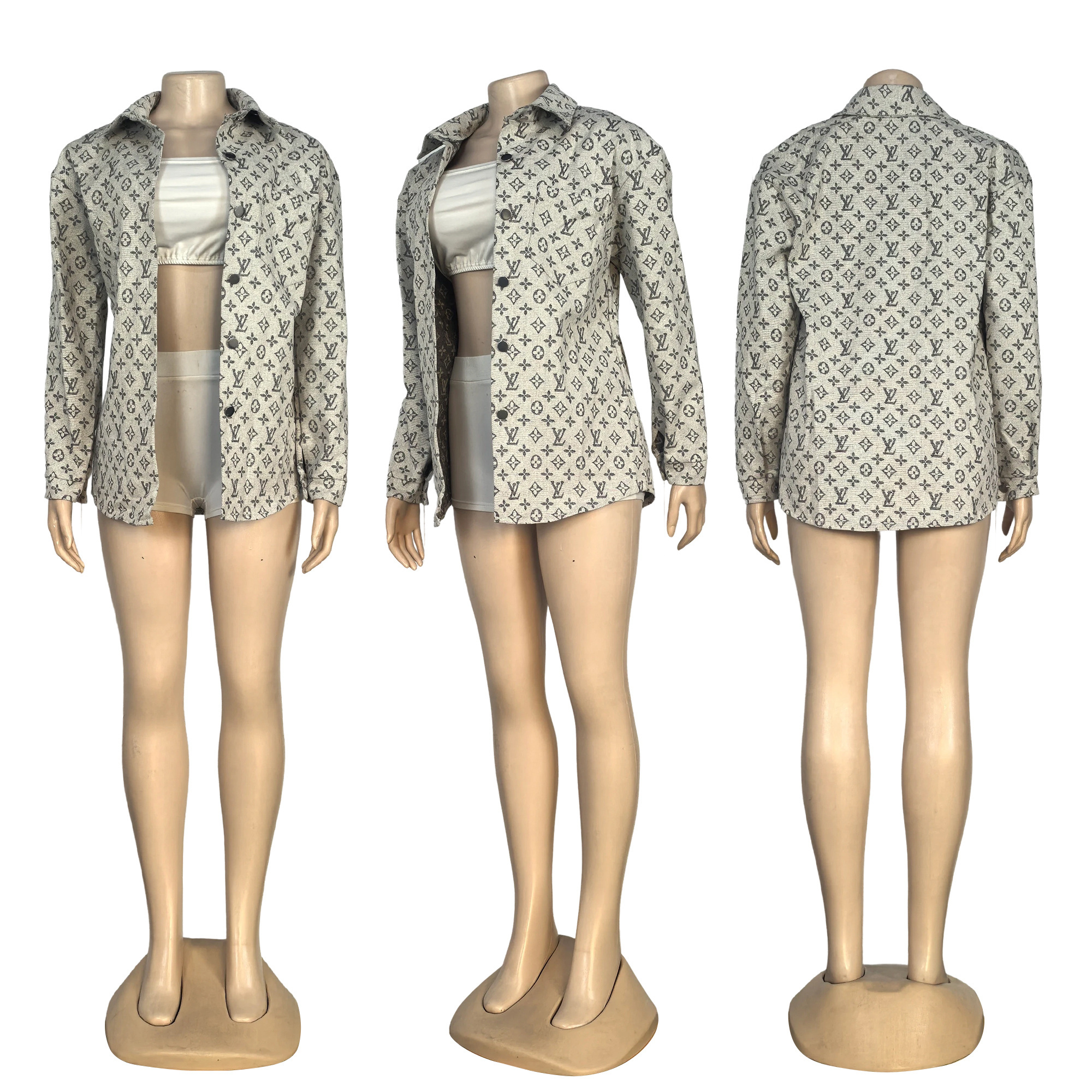 Women's Fashion Trend Loose Single-Breasted Washed Denim Jacket 3