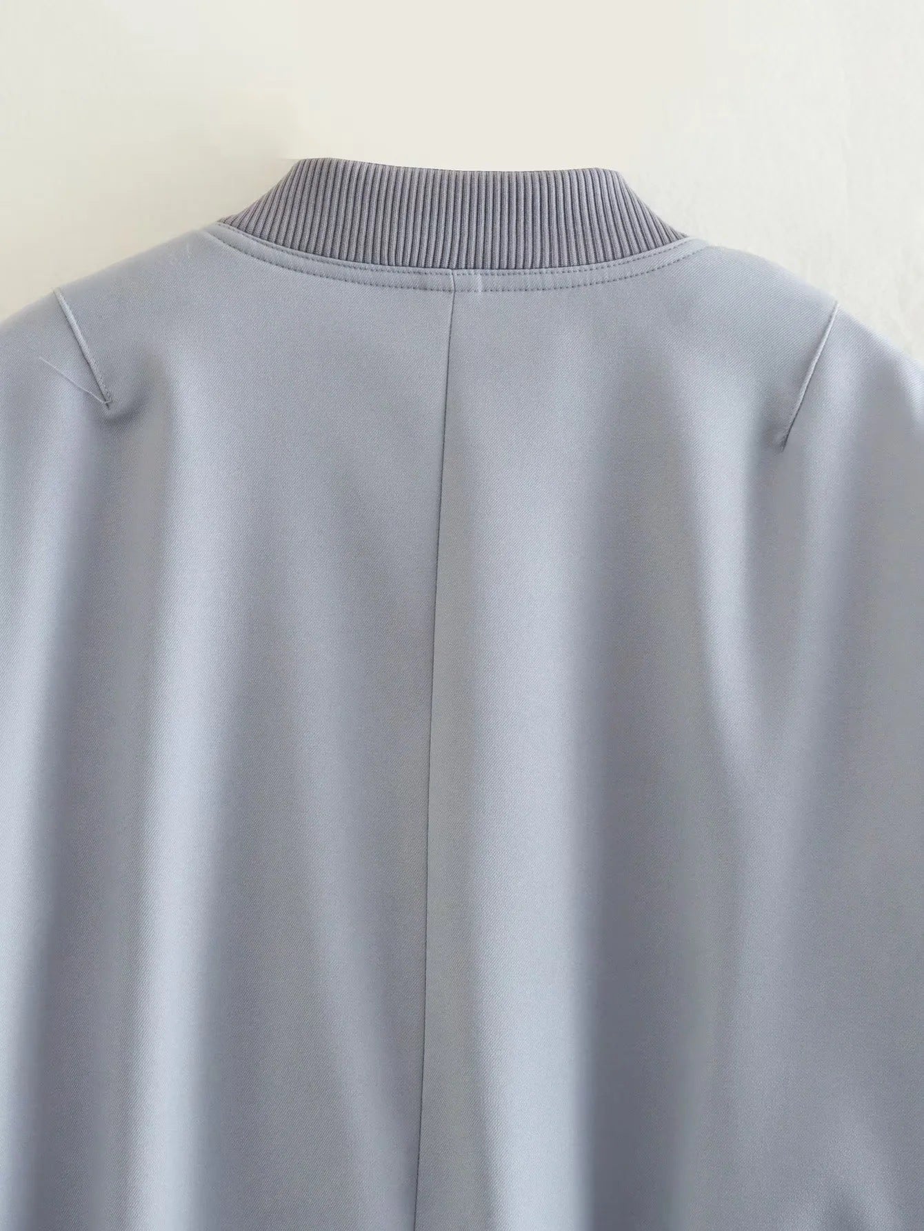 Women's Bomber Jacket Spring and Autumn Pocket Long Sleeve Casual Single Breasted Coat 90