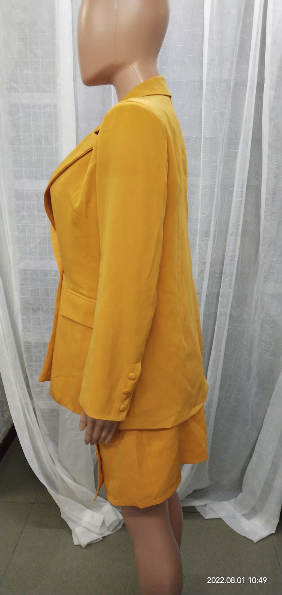 Solid Color Suit Blazer Coat Skirt Two Piece 36