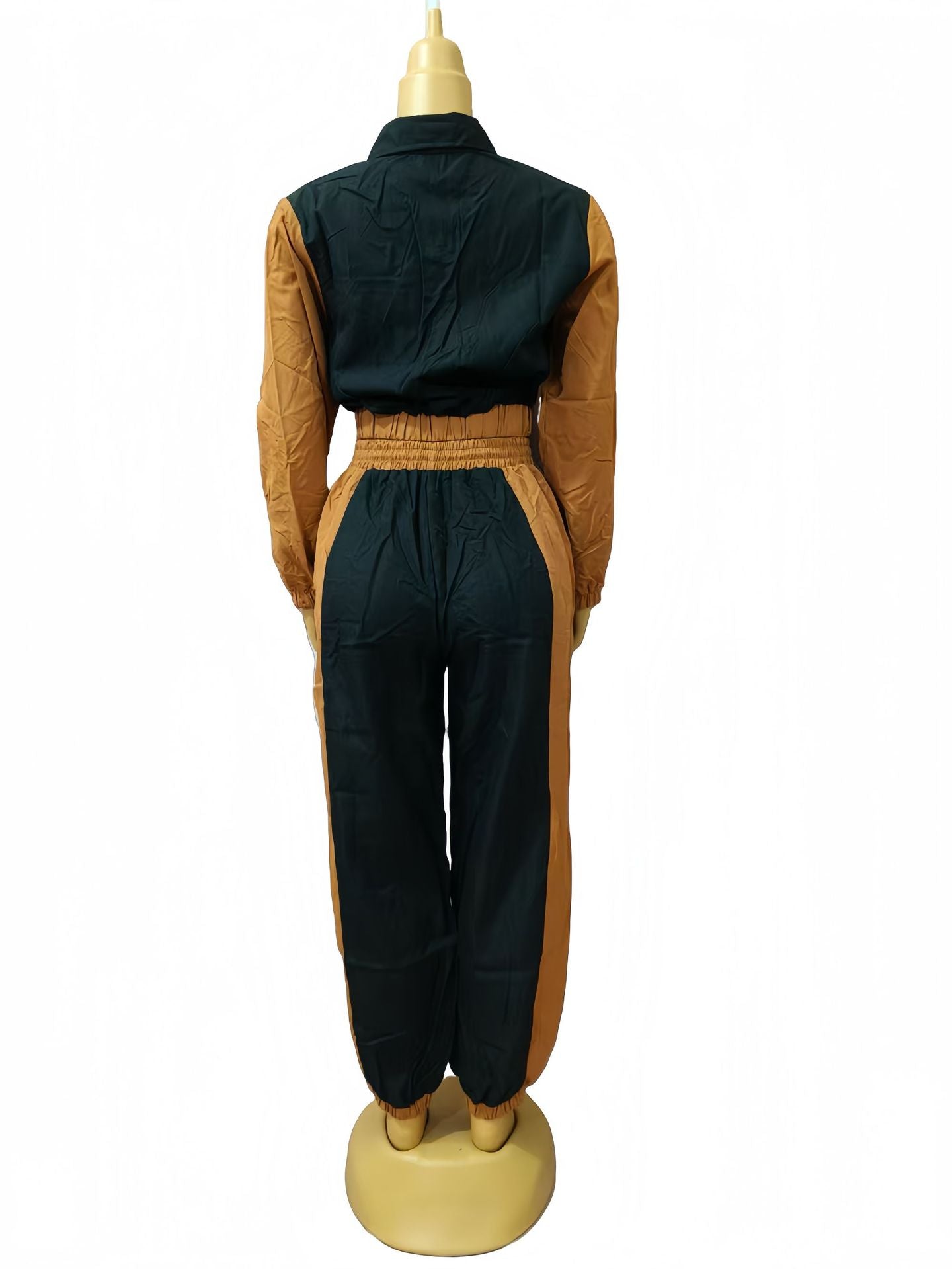 Women color matching Top and multi-pocket trousers Casual Two Piece Set 13