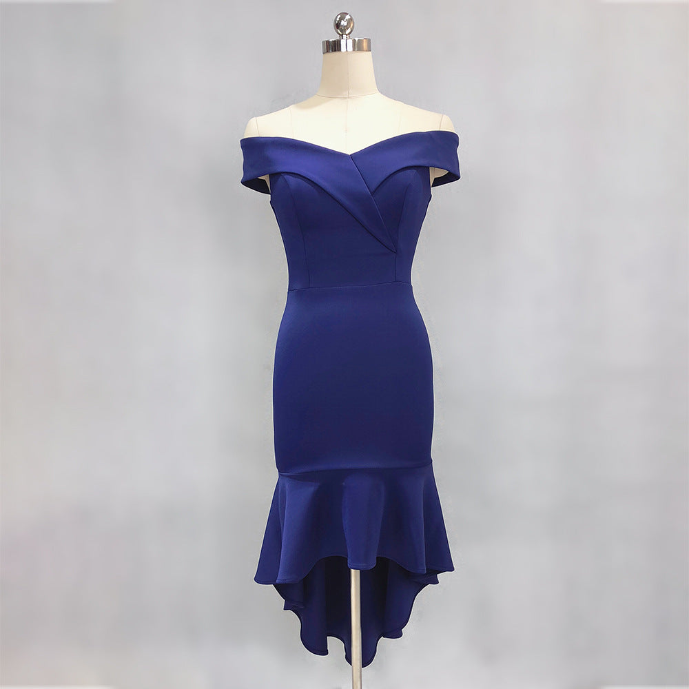 Women Elegant Maxi Off Shoulder Mermaid Evening Dress 25