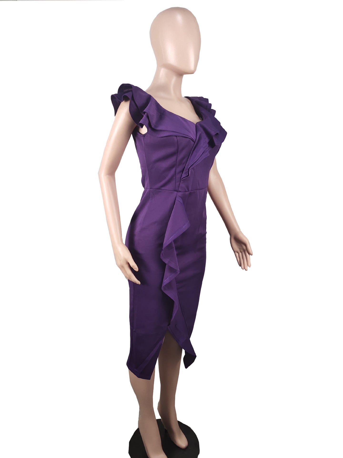 Women's Summer Solid Color Short Sleeve Dress 13