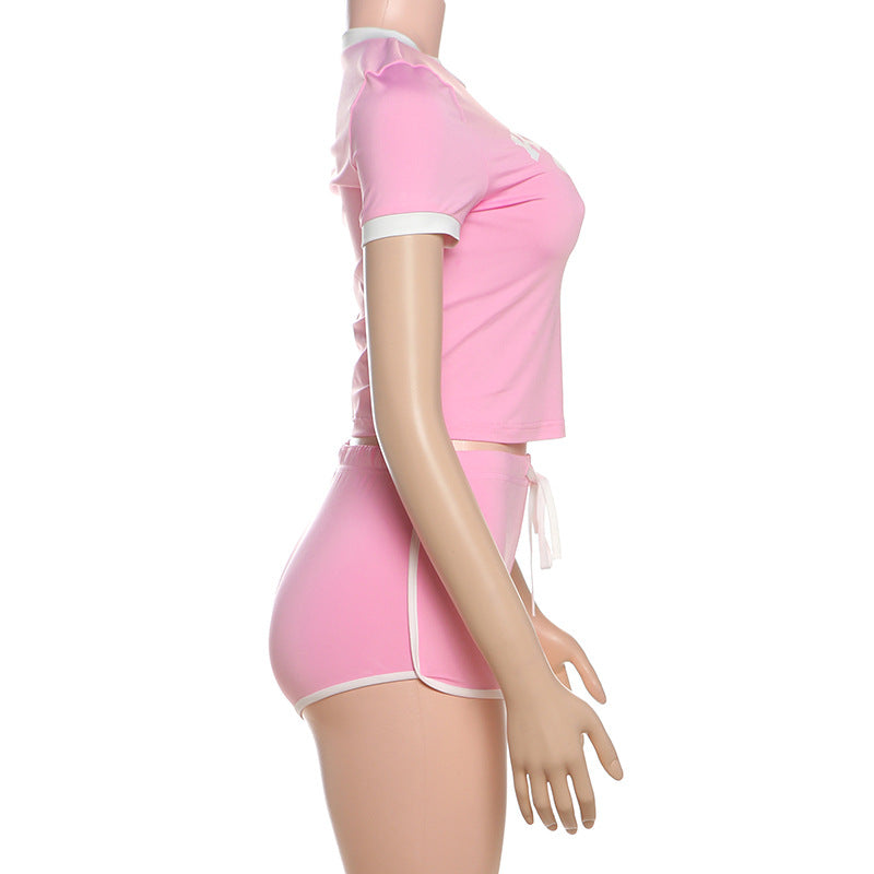 Women Style printed Crop Top and shorts two-piece set 9