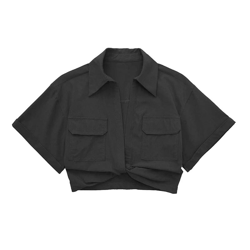 Summer Stretch Linen Blend Multicolor Short Shirt For Women 3