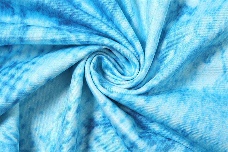 Women Spring Summer Sexy Contrast Halter Neck Lace-Up Backless Slit Dress 8