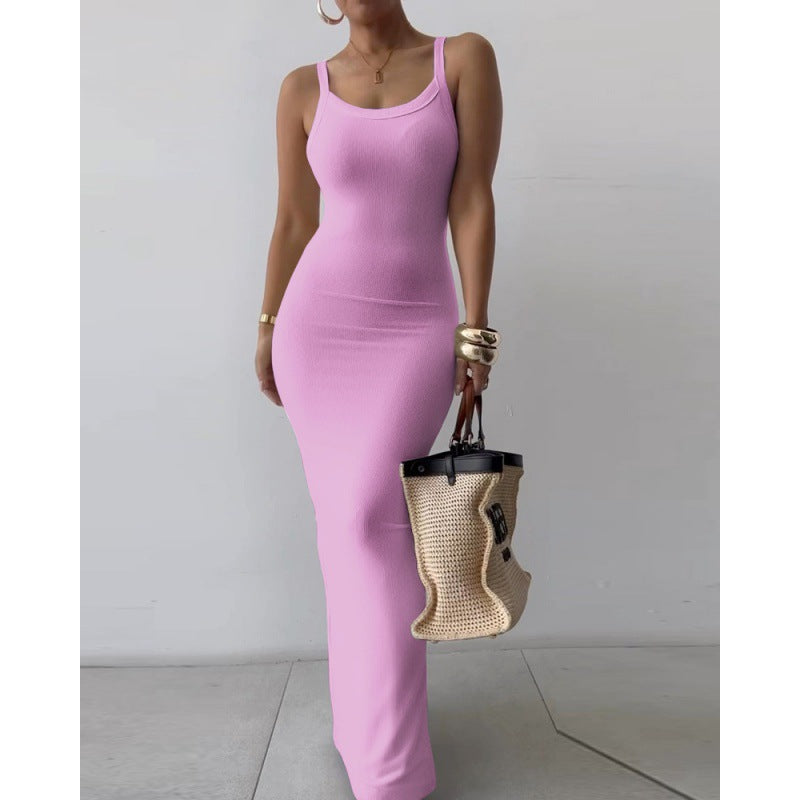 Summer White Strap Slim-Fit Long Dress 10