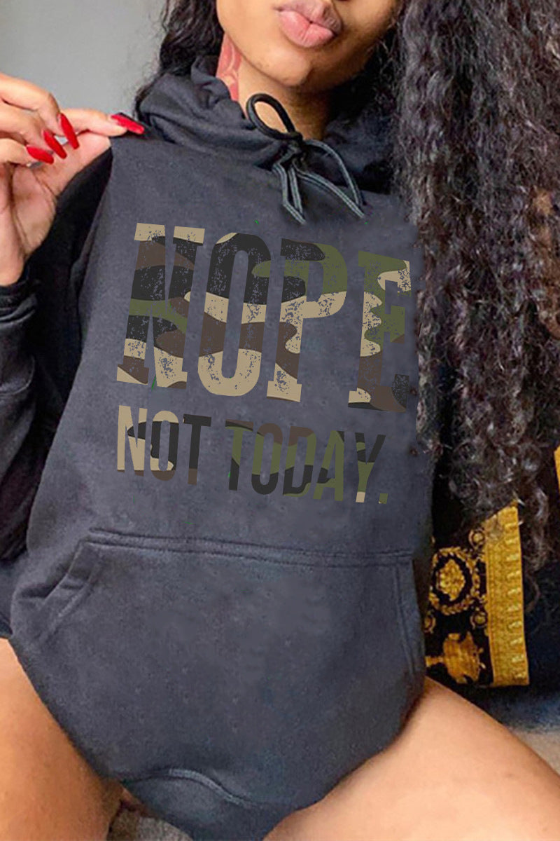 Women 's Fall/Winter Positioning Print Loose Hoodies