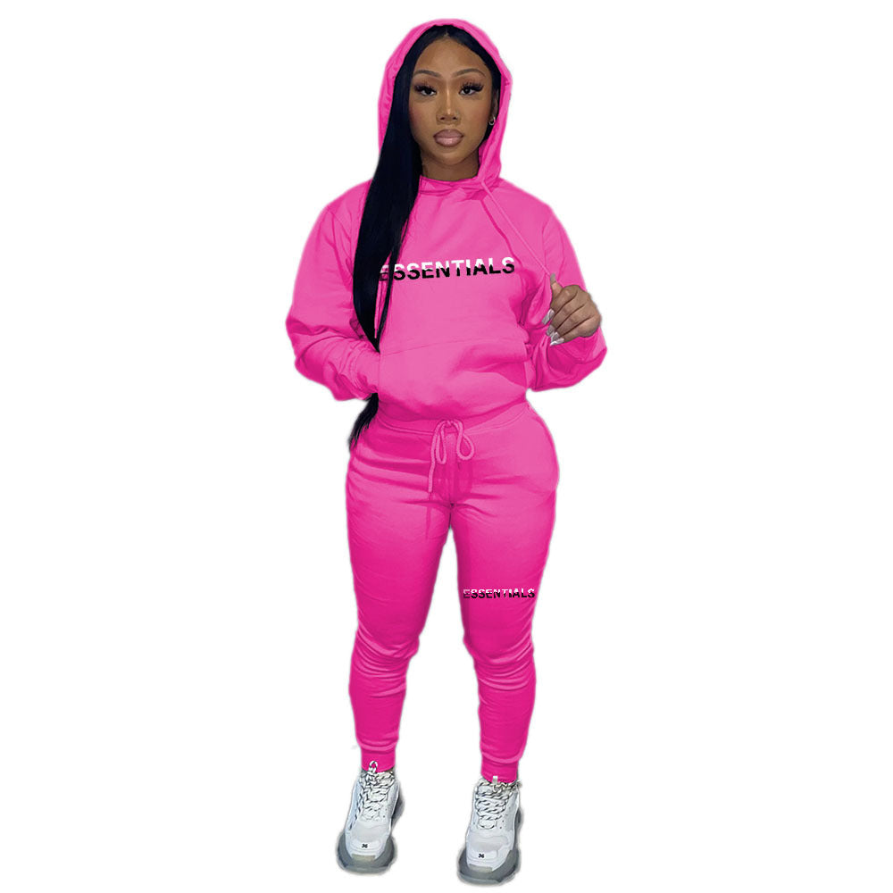 Women's Fleece Hoodies Women's Two Piece Hoodie Casual Print Tracksuit 13