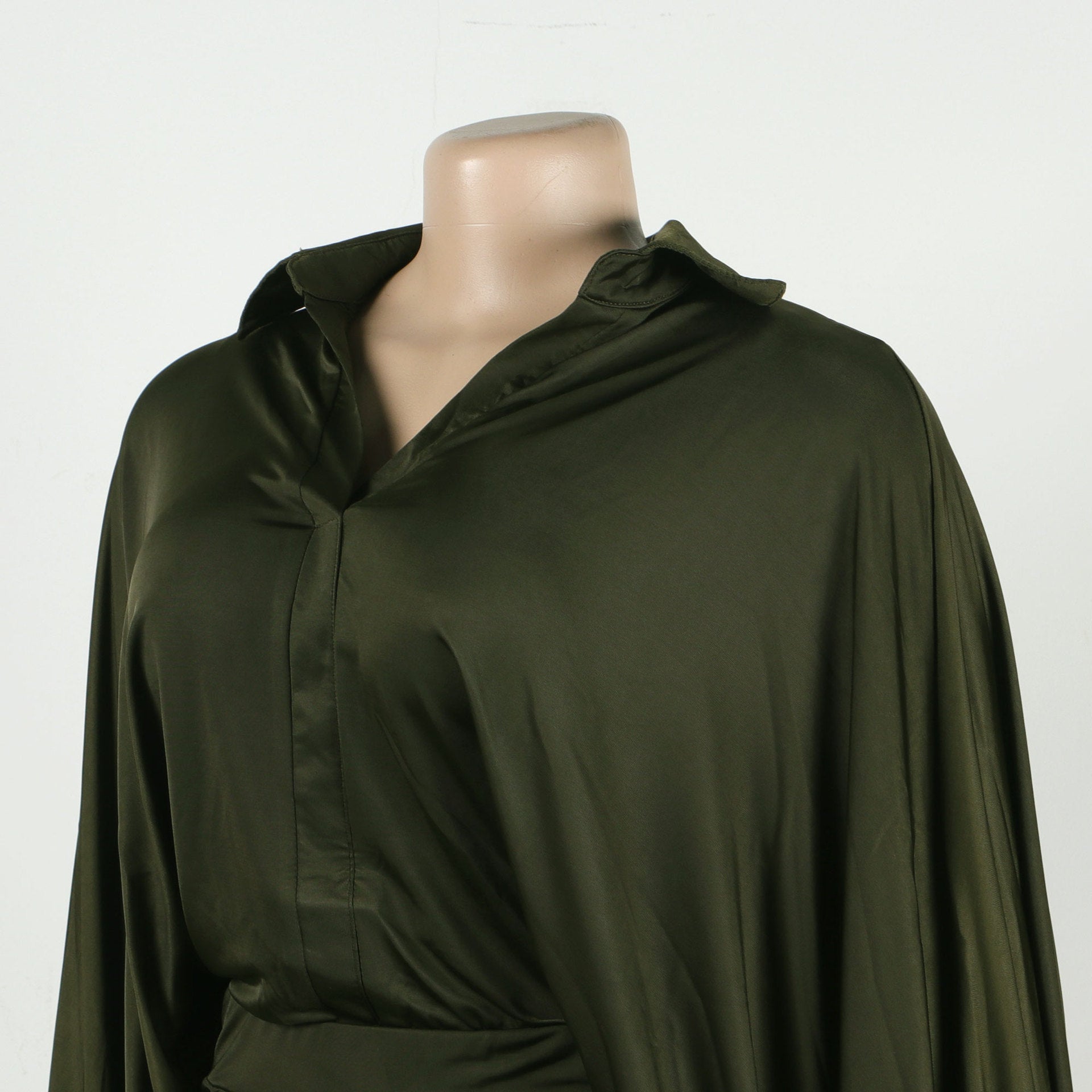 Sexy Solid Color Bat Sleeves Loose Shirt Shorts Two Piece Set 9