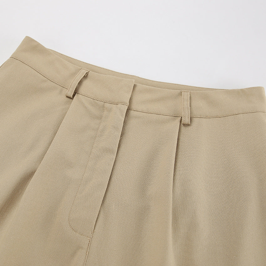 Spring Summer Linen Sleeveless Slash Shoulder Vest Wide Leg Pants Fashionable Two-Piece Set 16