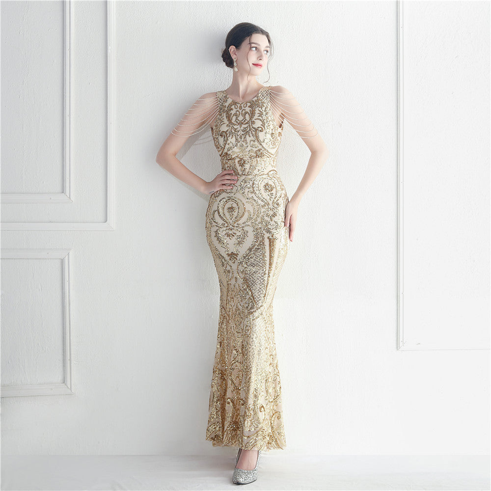 Plus Size Long Sequin Formal Evening Party Dress 9