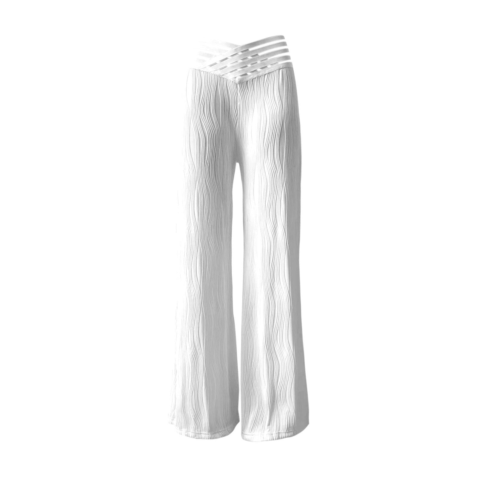 Women Summer Casual Pleated Hollow Wide Leg Pants 9