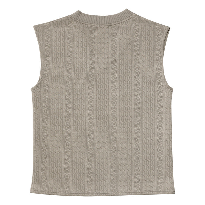 Men's Summer Loose Sleeveless T-Shirt Shorts Men's Summer Casual Jacquard Knitting Set 48