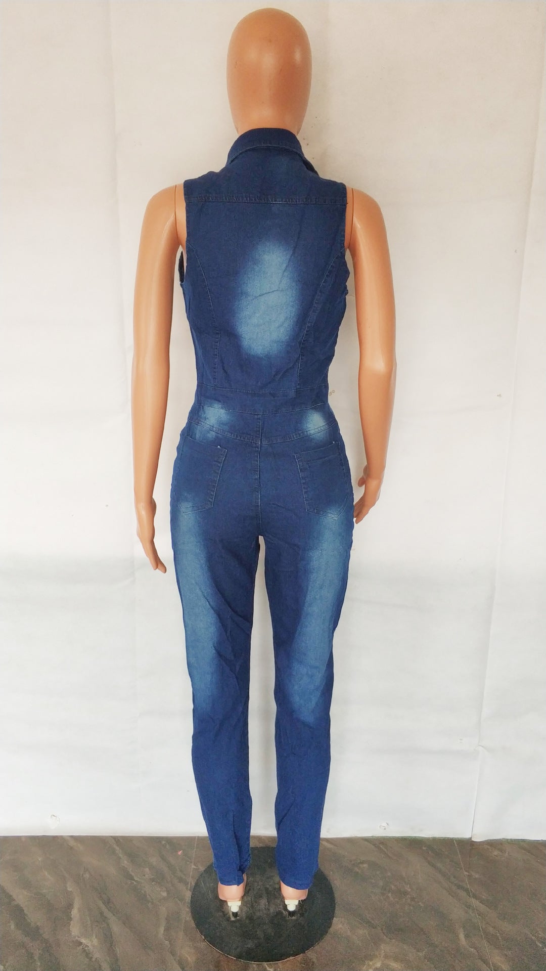 Sexy Fashion Denim Ripped Sleeveless Jumpsuit 11
