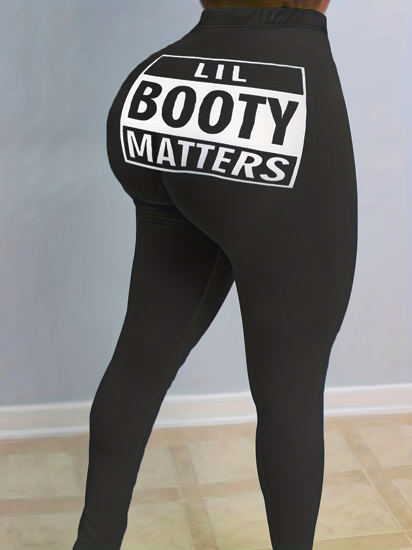 Casual Tight Fitting Letter Printed Trousers Yoga Pants 10