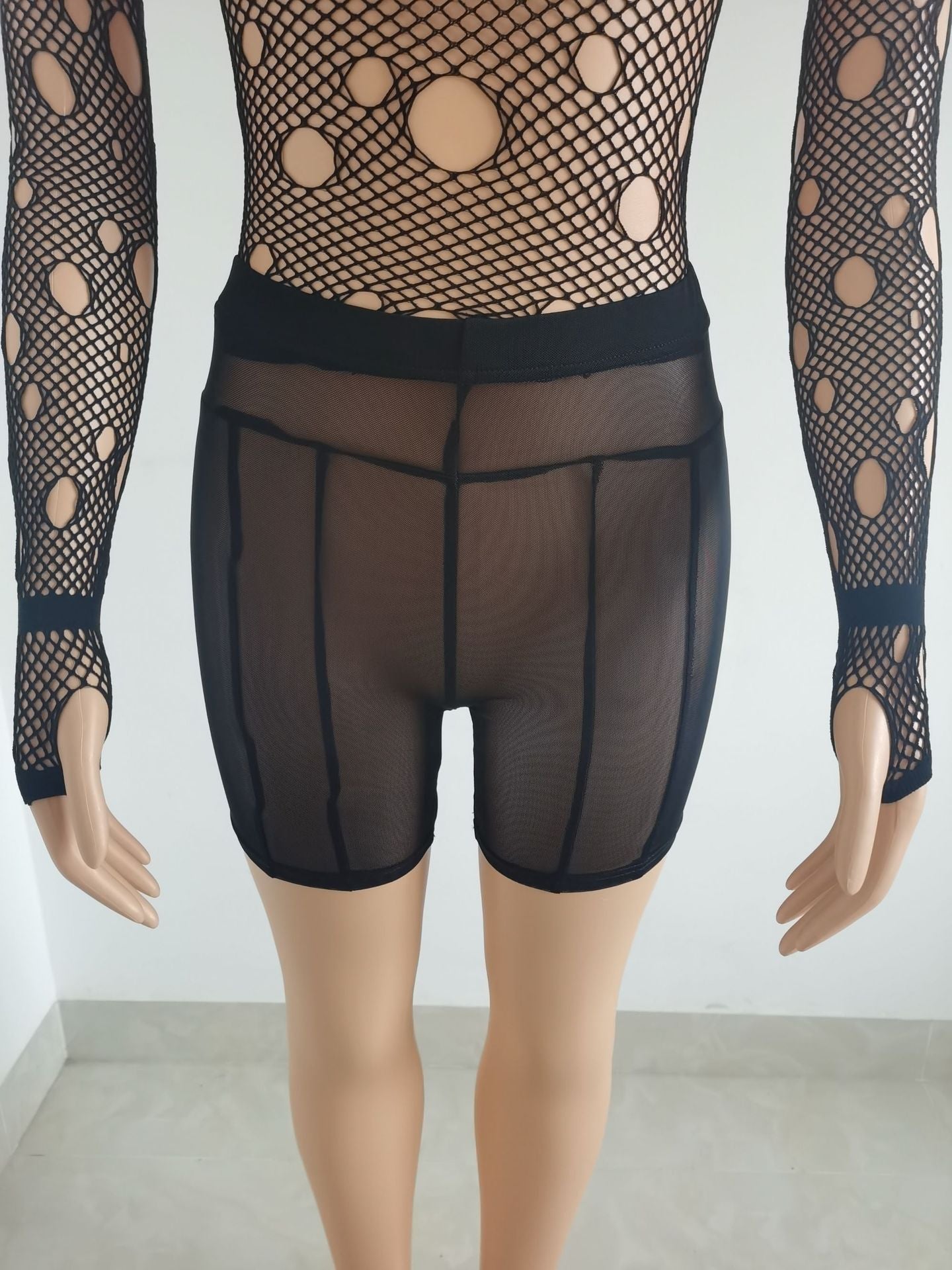 Women Summer Sexy See-Through Mesh Shorts 17