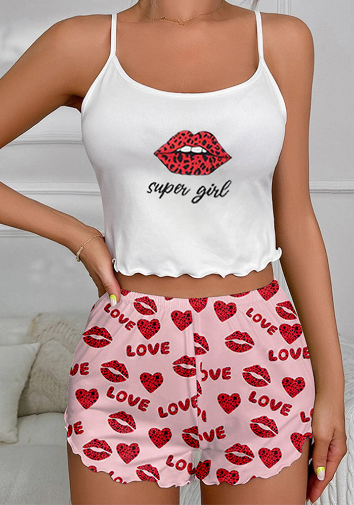 Summer Casual Pajamas Women's Sleeveless Camisole Shorts Set Home Wear