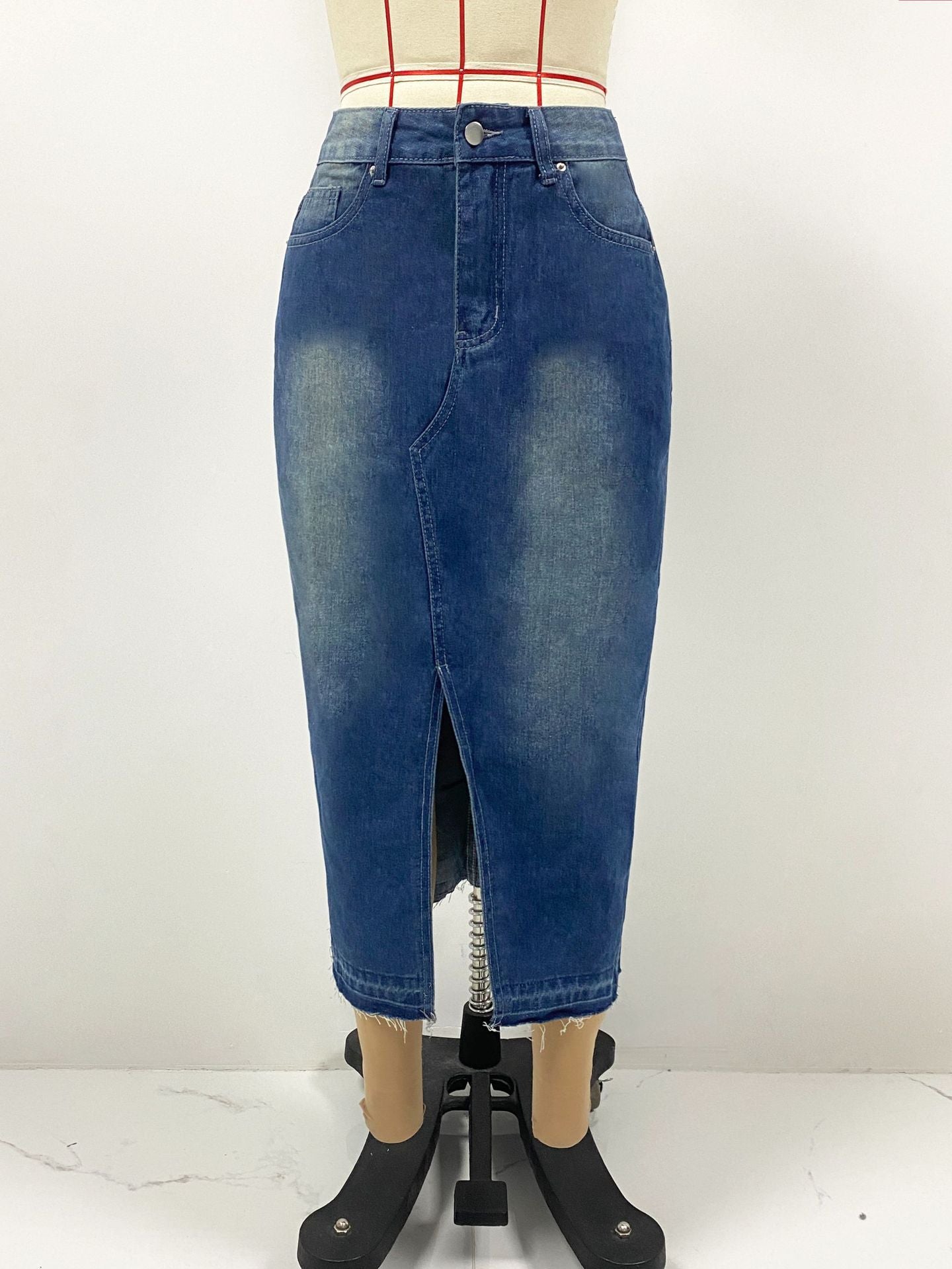 Women split Denim washed Bodycon Skirt 10