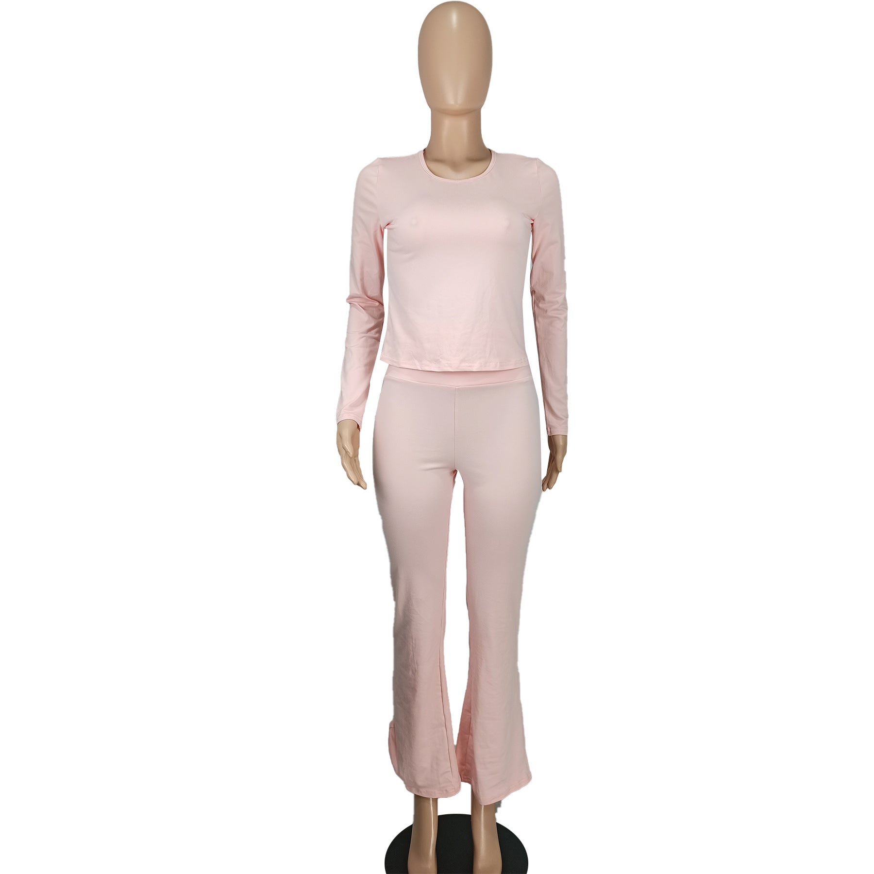 Women's Fashion Casual Solid Sim Long Sleeve Two-Piece Pants Set 17