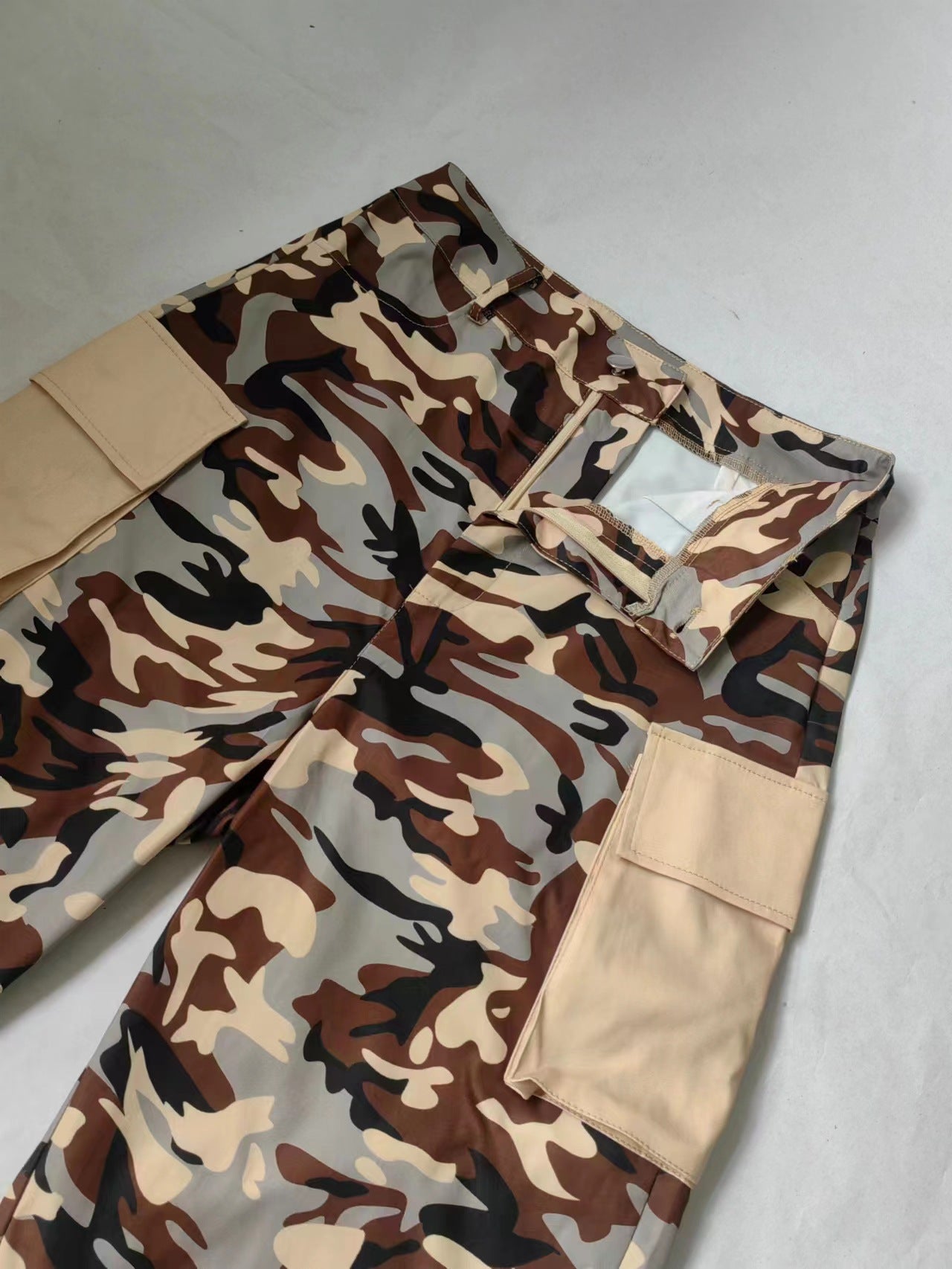 Women's High Waist Loose Straight Camouflage Printed Multi-Pocket Fashion Streetwear Cargo Pants 23