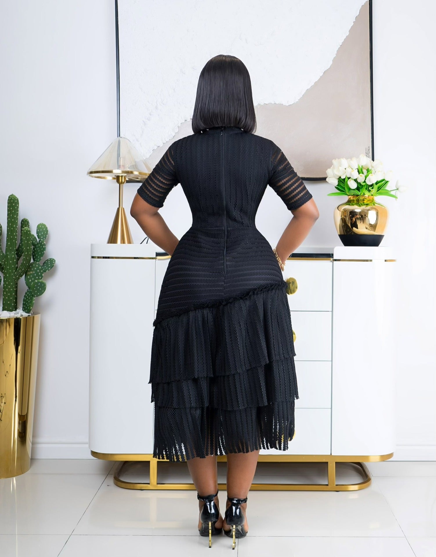 Women African Short Sleeve Dress 5