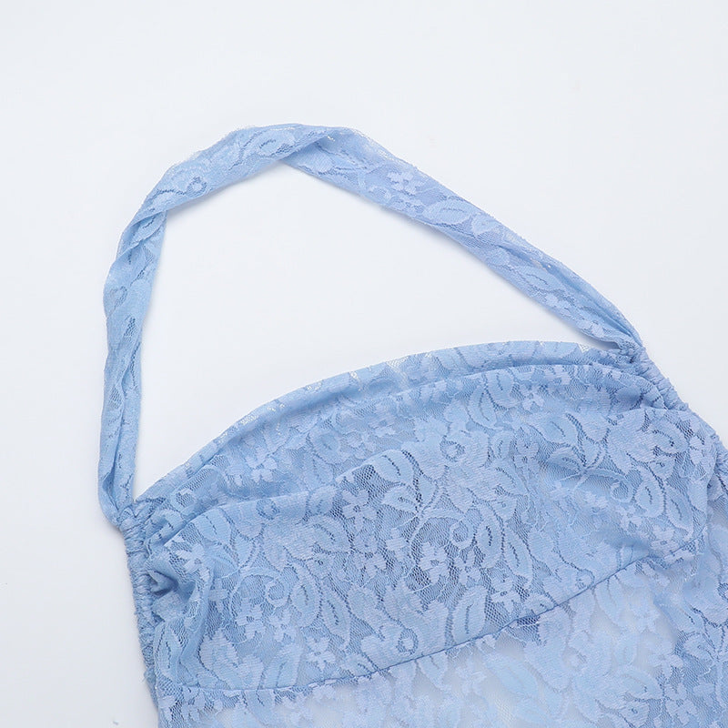 Women Holidays Lace See-Through Sexy Strap Dress 10