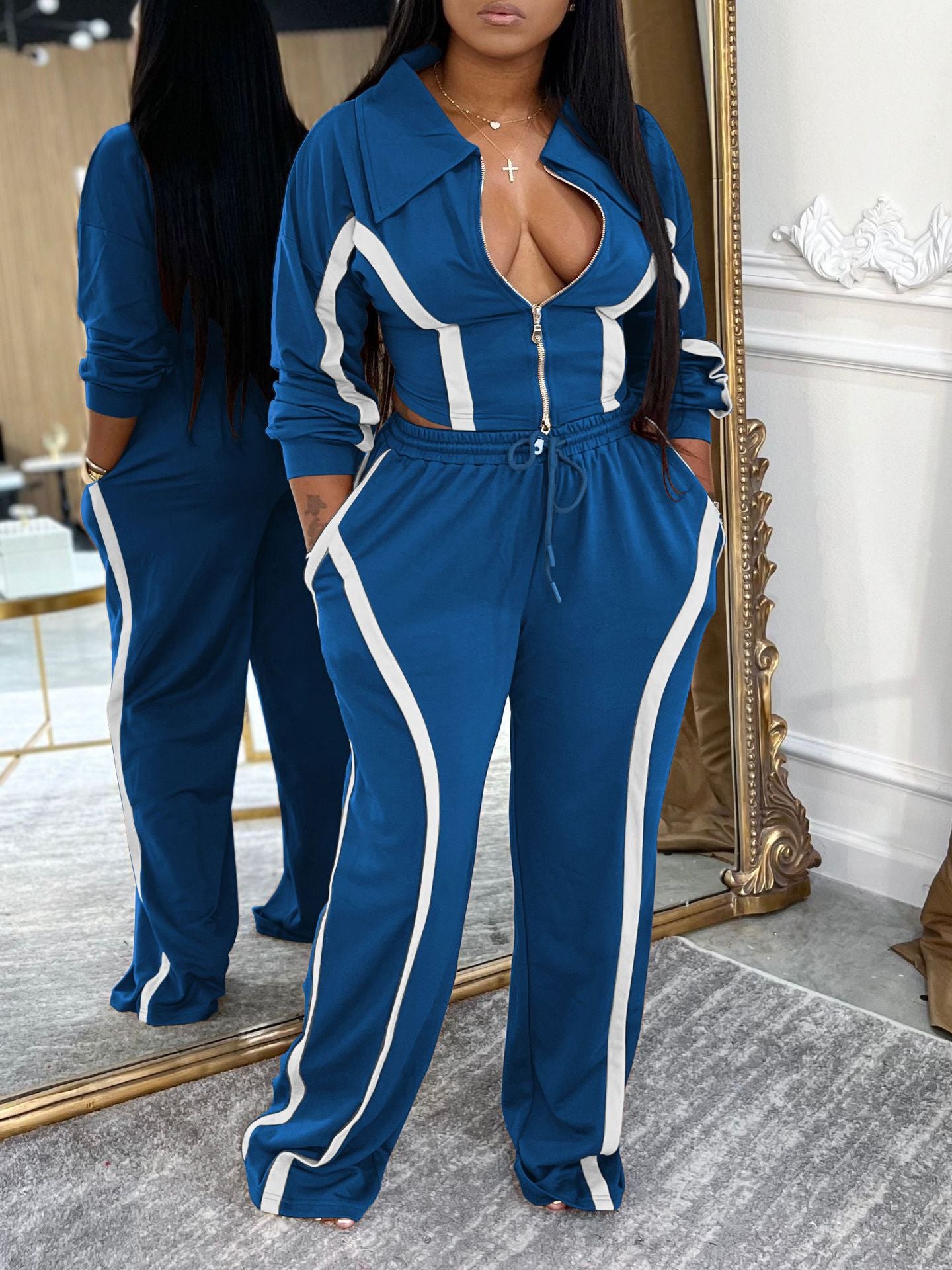 Women Fall/Winter Casual Top and Sweatpants Two-Piece Set 6