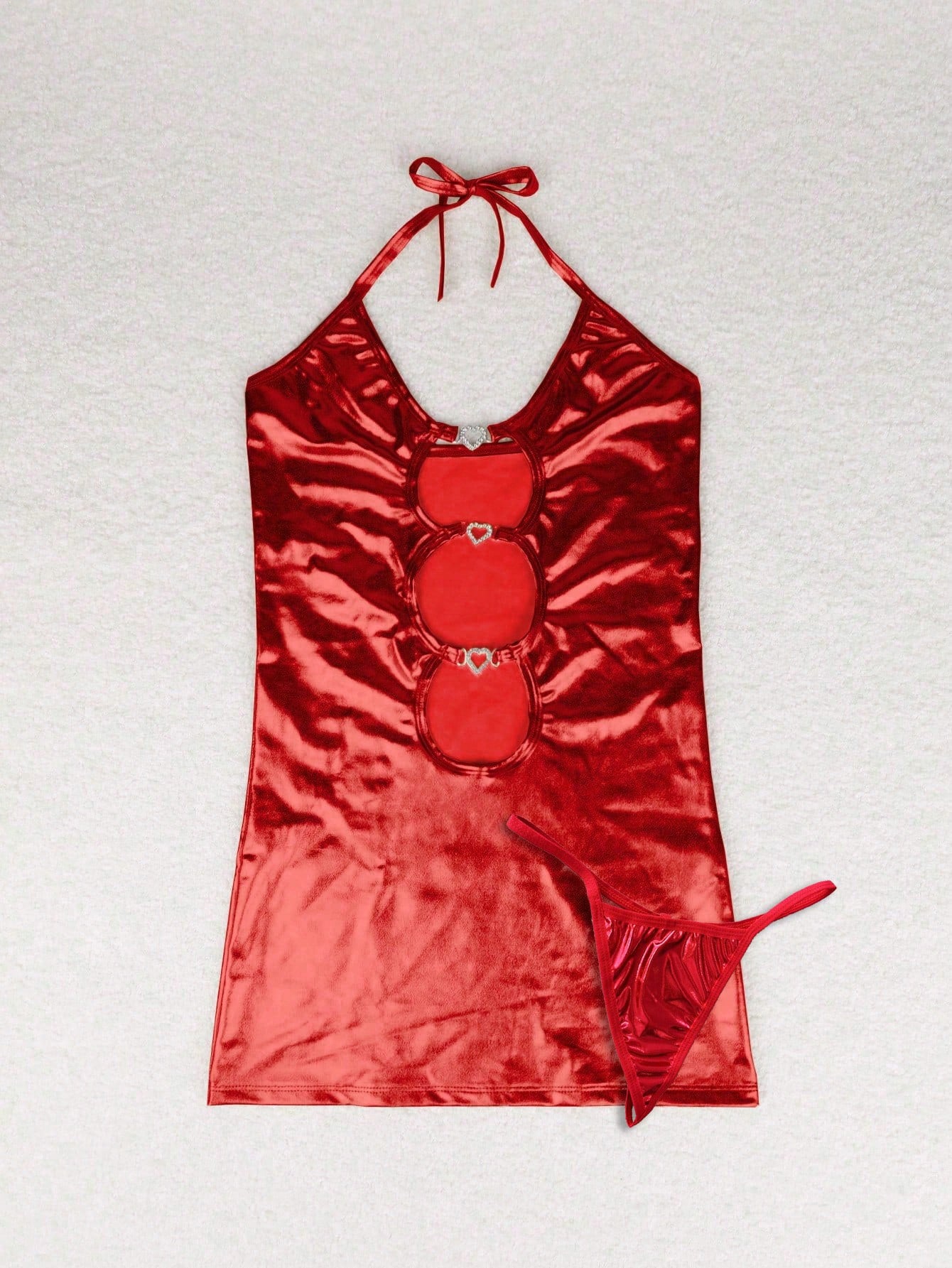 Women tie-neck hollow dress 15