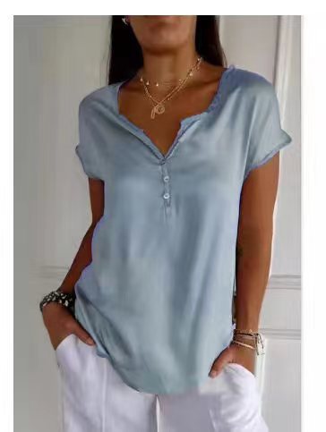 Women summer loose casual short-sleeved Top 10