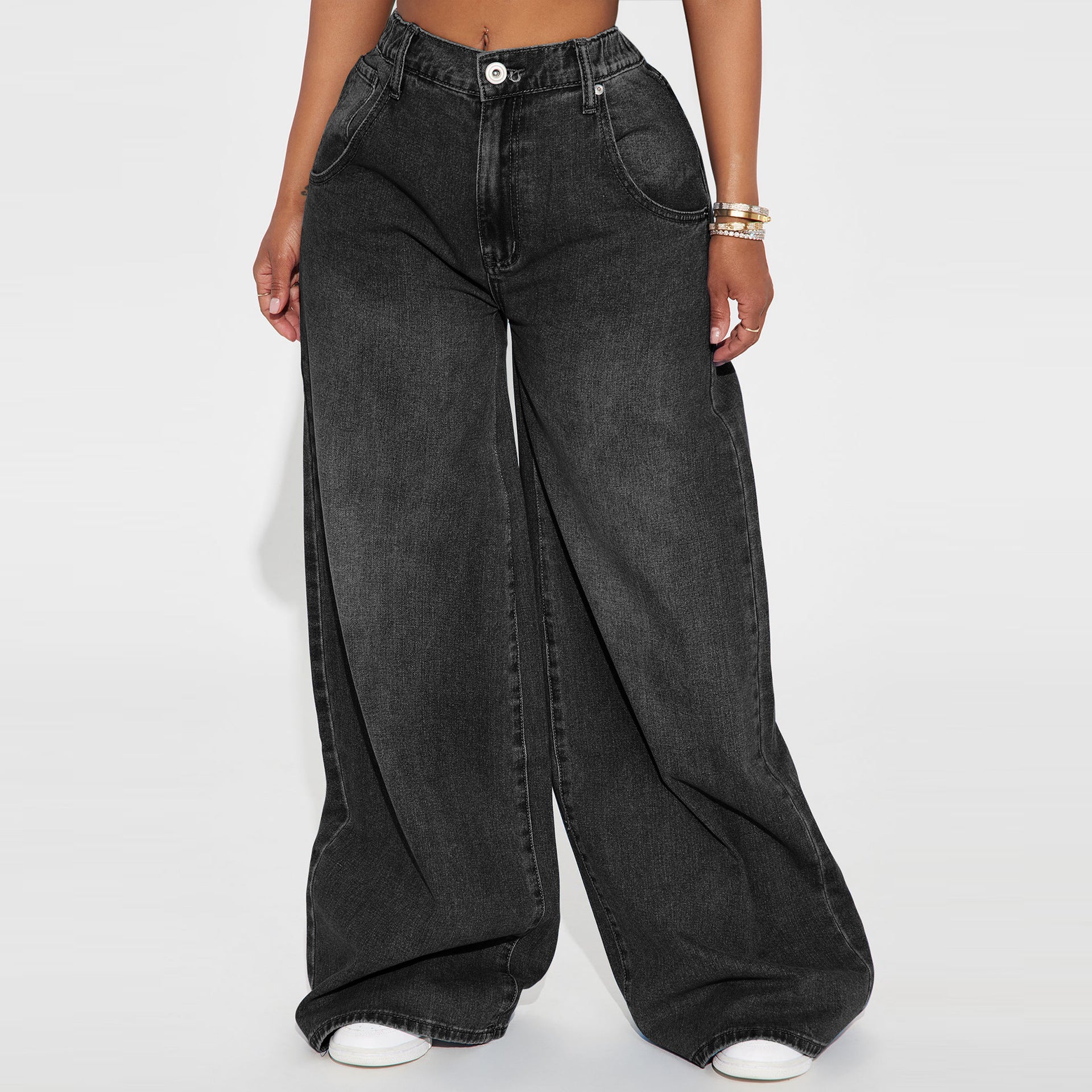 Women wide-leg Denim Pants Jeans 8