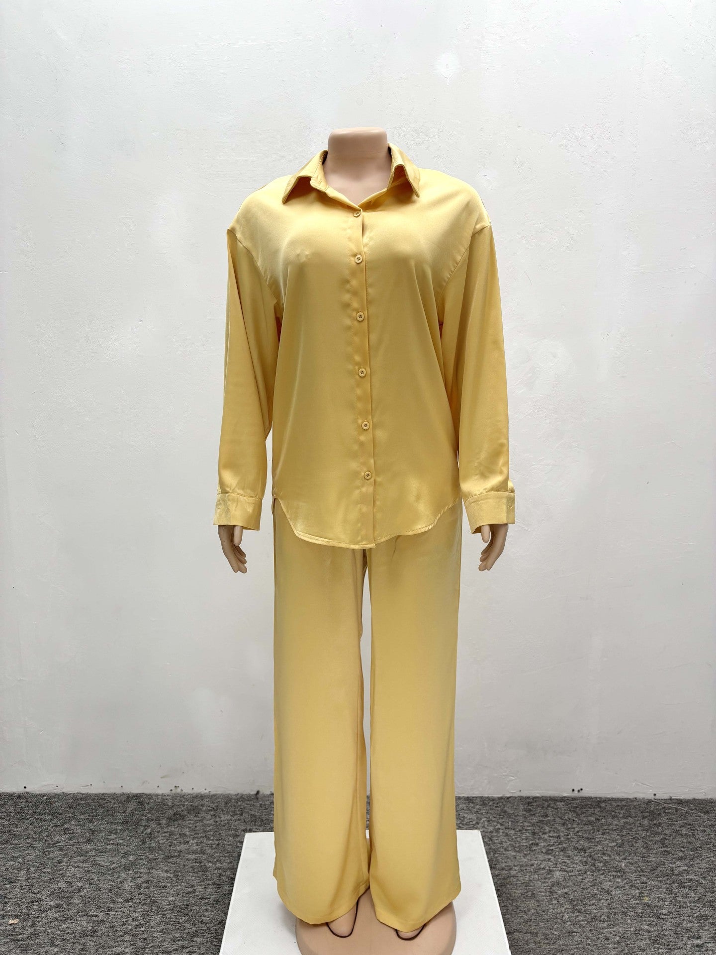 Plus Size Women African Casual Long Sleeve Shirt Pants Two-piece Set 7