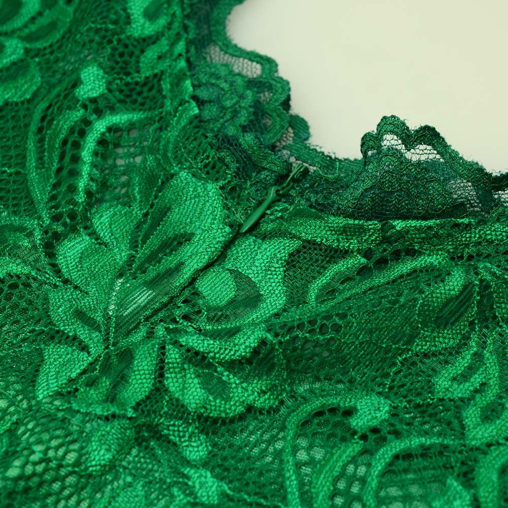 Women Patchwork Chiffon Round Neck Lace Evening Gown 23