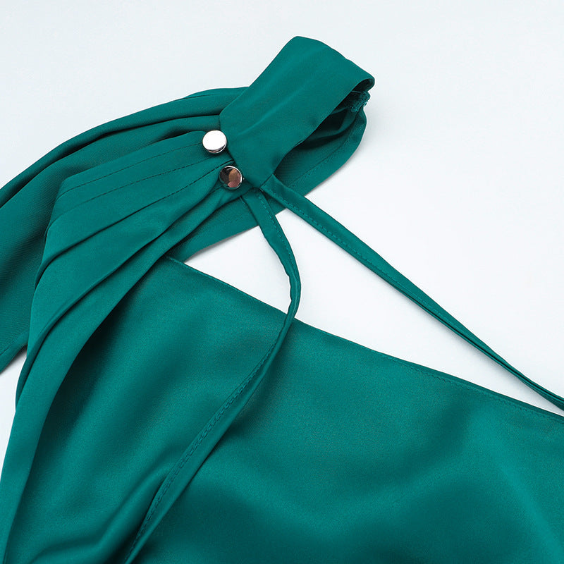 Women Sexy Halter Neck Backless Evening Dress 15