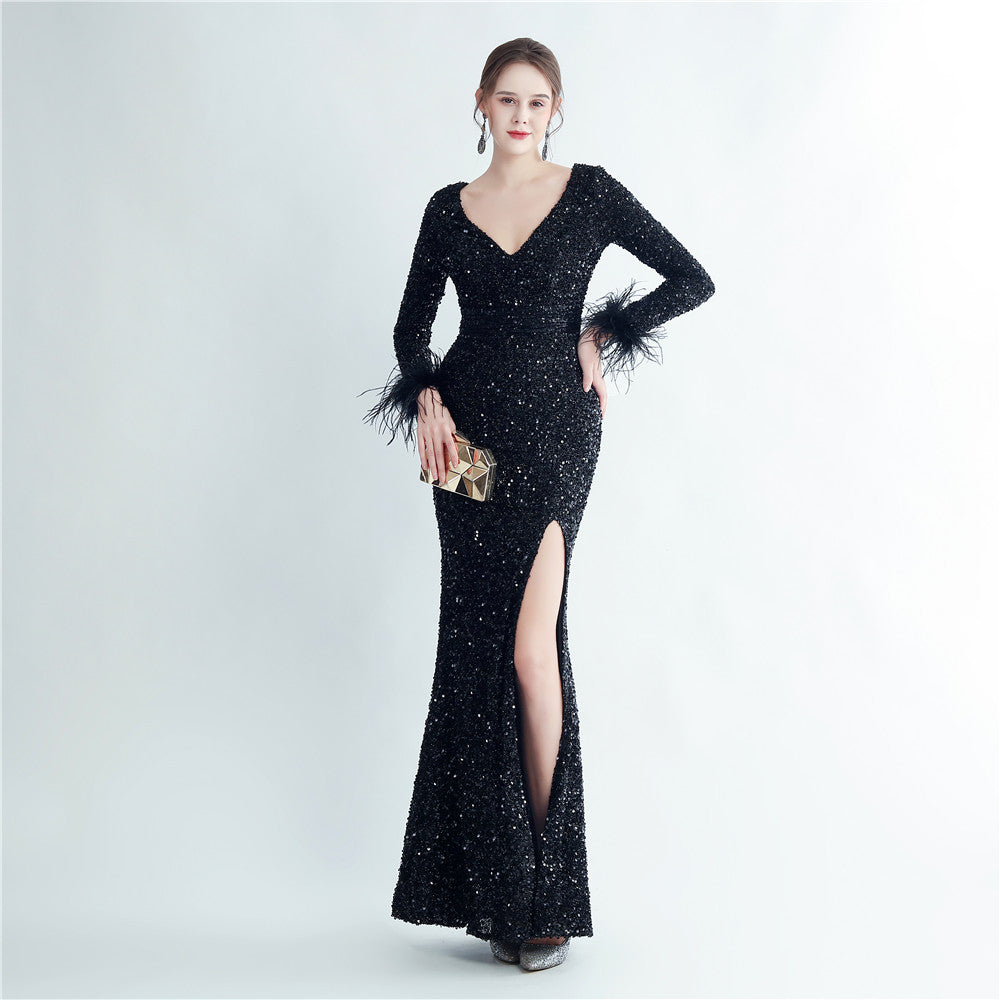 Long Sequins Plus Size Fat Beauty Formal Party Evening Dress 9