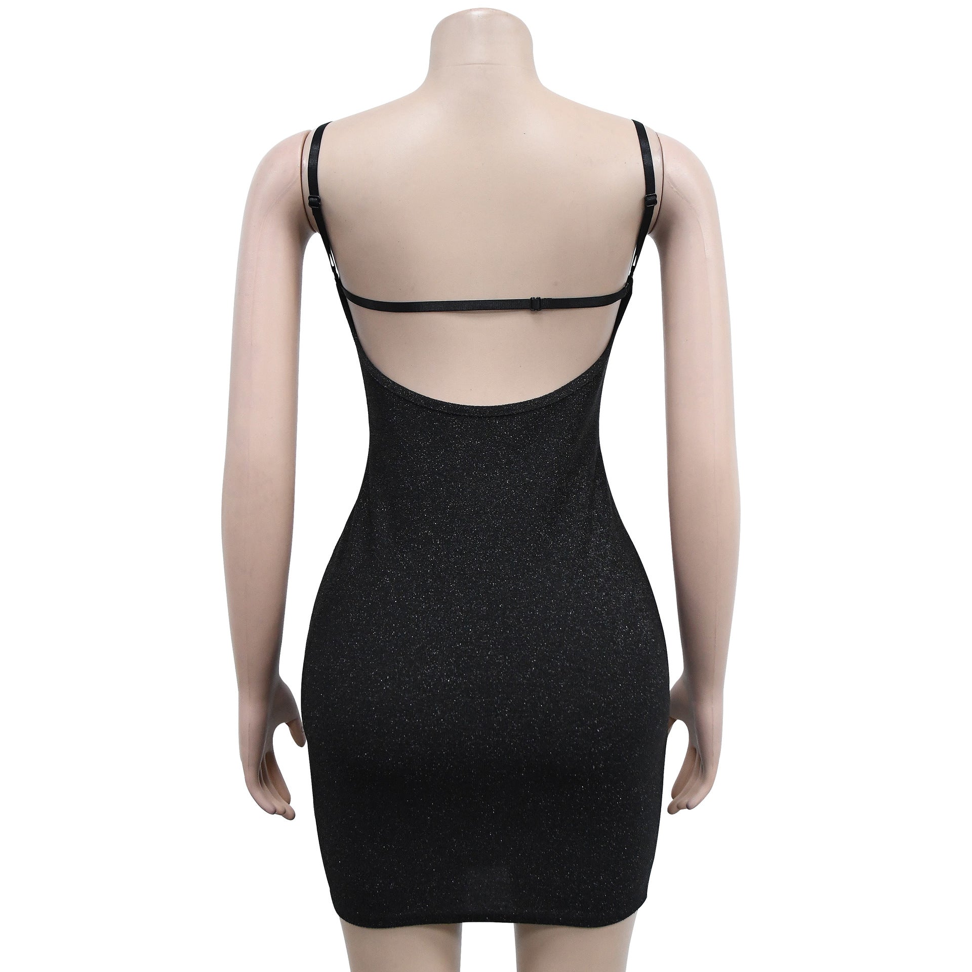 Fashion Ladies Solid Color Sleeveless Skirt Floral Mesh Strap Dress 16