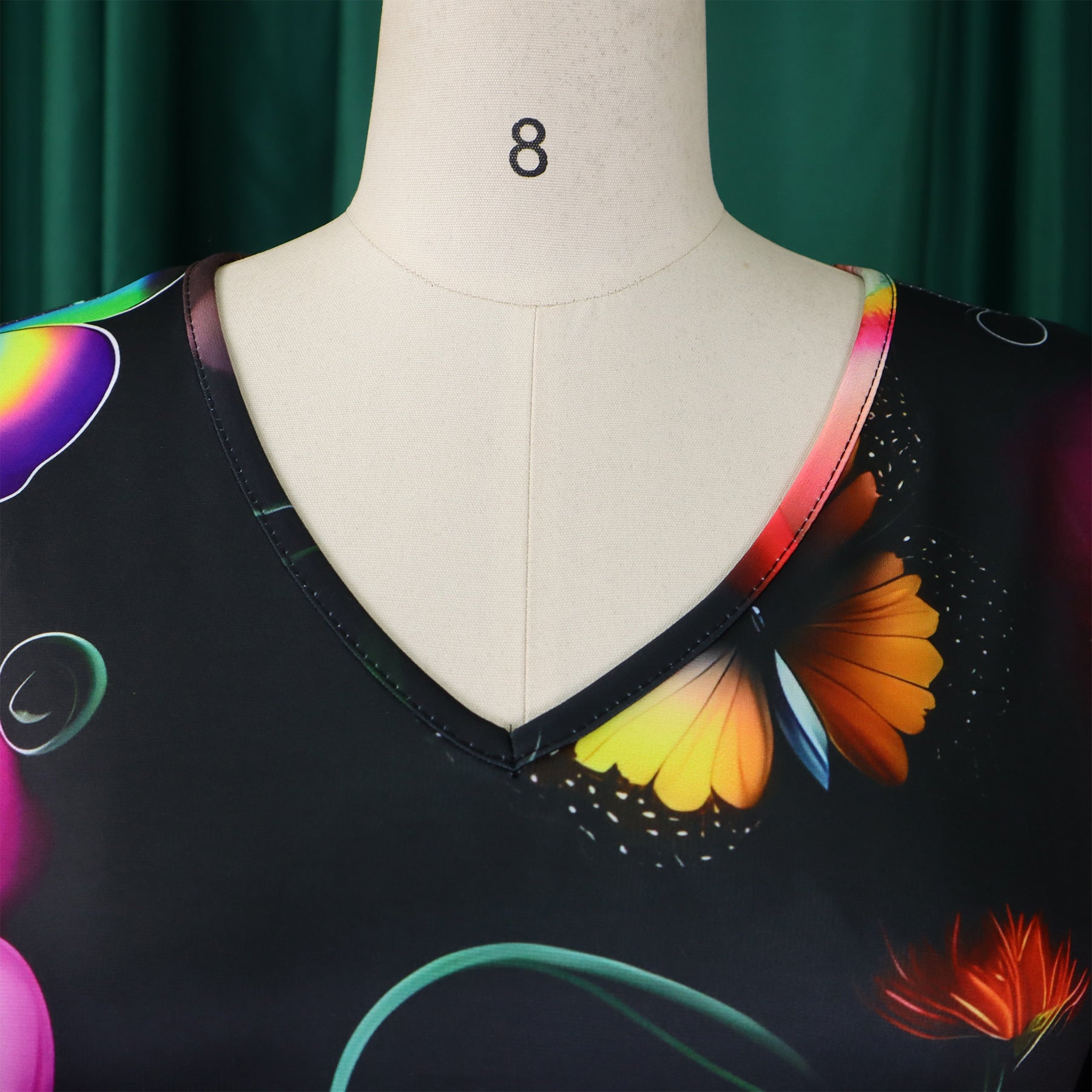 Summer Fashion Chic Women's Belt Print African Plus Size Midi Dress 43